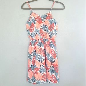 Cute boho dress | Monstera Leaf motif | size small